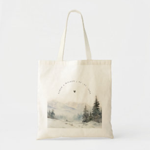 Dusky Winter Snow Mountain Landscape Wedding Tote Bag