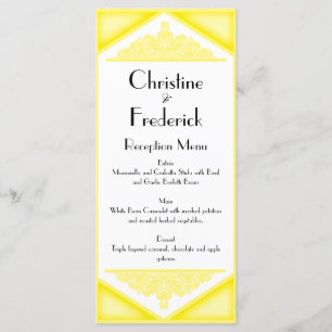 Dusky Yellow Vintage, wedding menu and program