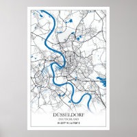 Dusseldorf Deutschland City Map Travel Simple