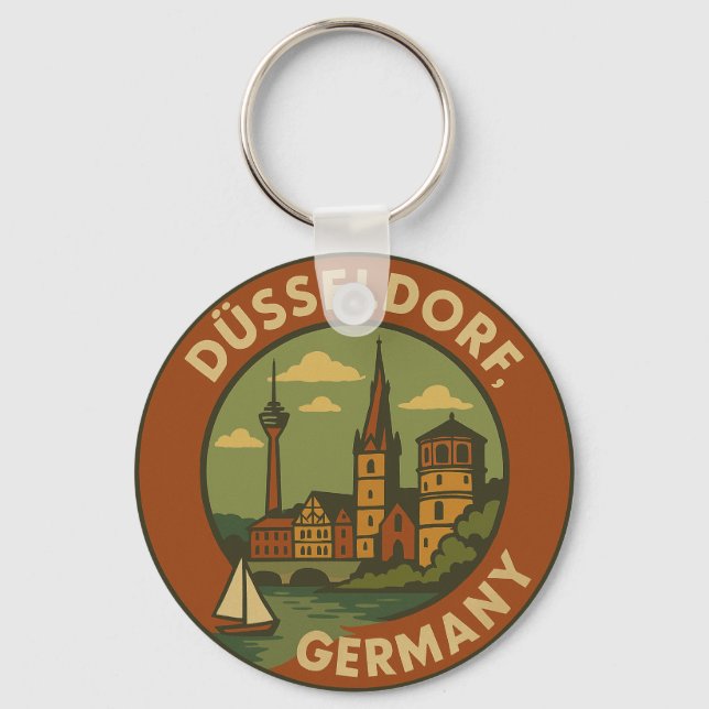 Düsseldorf Germany City Art Keychain (Front)