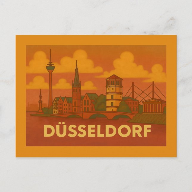 Düsseldorf Germany City Art Postcard (Front)