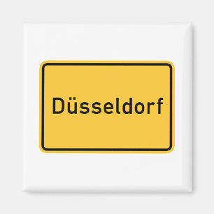 Dusseldorf, Germany Road Sign Magnet