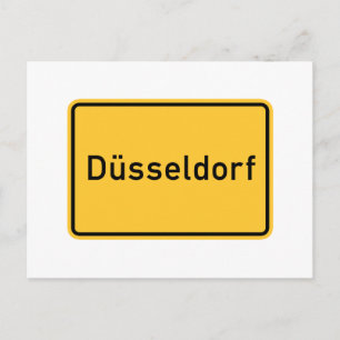 Dusseldorf, Germany Road Sign Postcard