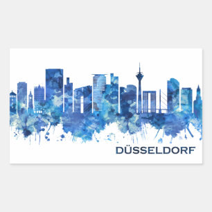 Dusseldorf Germany Skyline Blue Sticker