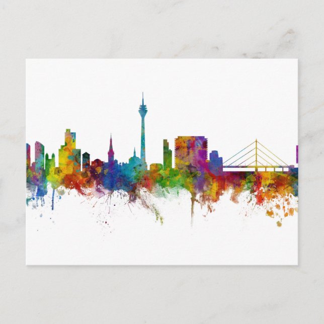 Düsseldorf Germany Skyline Postcard (Front)