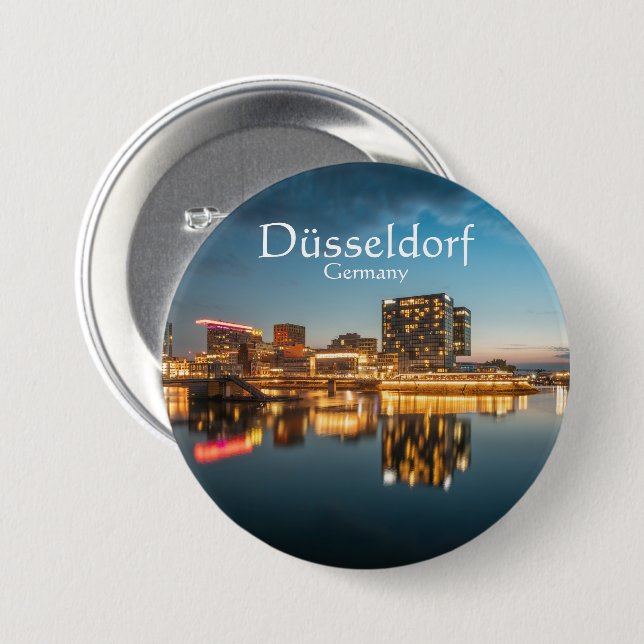 Dusseldorf Germany Souvenir 3 Inch Round Button (Front & Back)