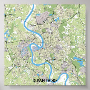 Dusseldorf map poster