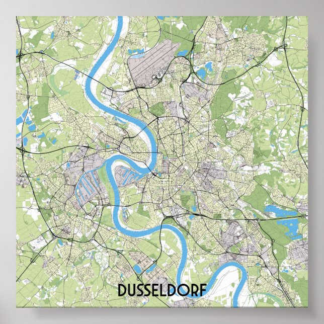 Dusseldorf map poster (Front)