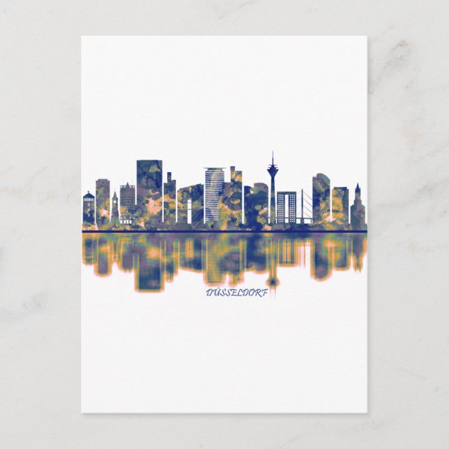 Dusseldorf Skyline Holiday Postcard (Front)