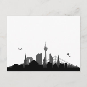 Düsseldorf Skyline - Postkarte / Grußkarte Postcard