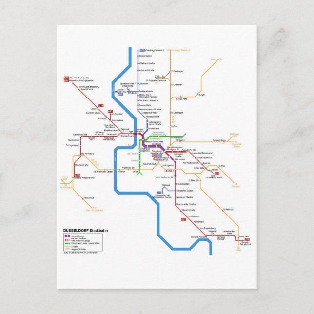 Düsseldorf subway system postcard (Front)