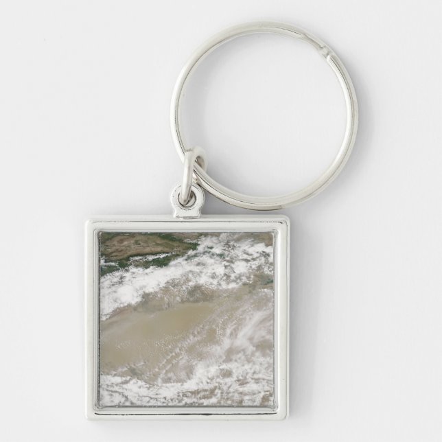 Dust and clouds hovered over the Taklimakan Des Keychain (Front)