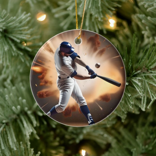Dust And Glory: Baseball The Home Run Ceramic Ornament (Tree)
