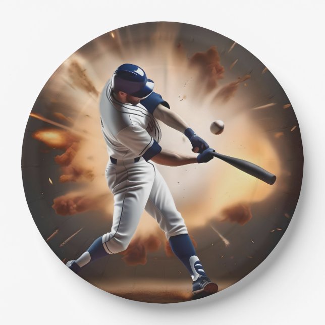 Dust And Glory: Baseball The Home Run Paper Plate (Front)