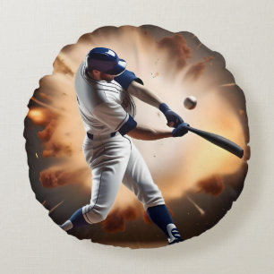 Dust And Glory: Baseball The Home Run Round Pillow