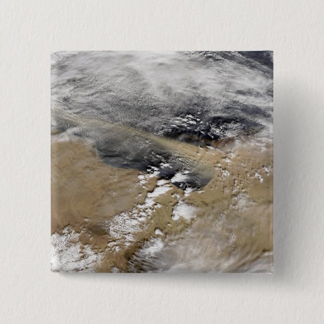 Dust blows off the coast of Libya 2 Inch Square Button (Front)