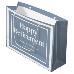 Dust Blue Retirement Party Large Gift Bag