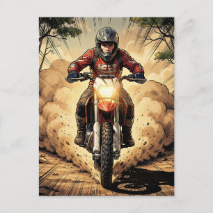 Dust & Determination Full Throttle Motocross Postcard