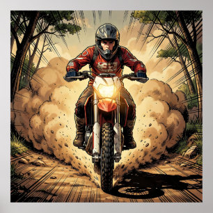 Dust & Determination Full Throttle Motocross Poster