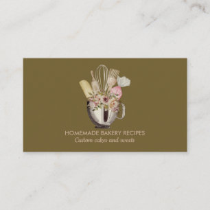 Dust Green Sage Bakery Cake Maker Cupcake Shop Business Card