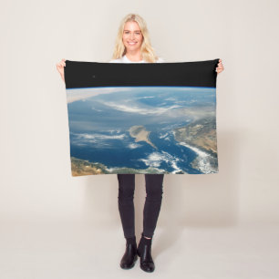 Dust Over The Mediterranean Sea And Cyprus Island Fleece Blanket