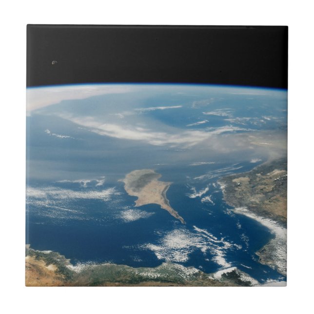Dust Over The Mediterranean Sea And Cyprus Island Tile (Front)