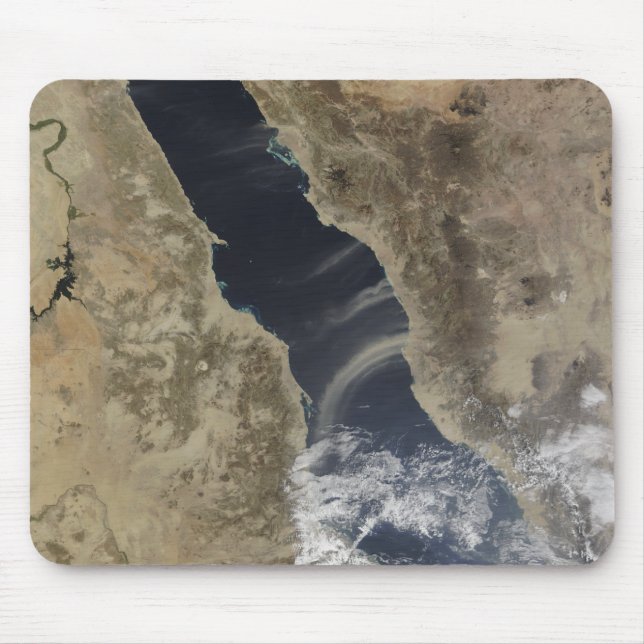 Dust plumes blow off the coast of Saudi Arabia Mouse Pad (Front)