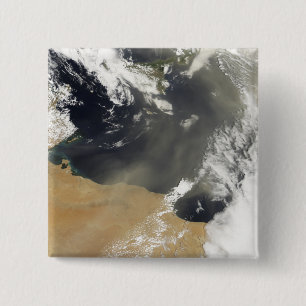 Dust plumes blowing off the north African coast 2 Inch Square Button
