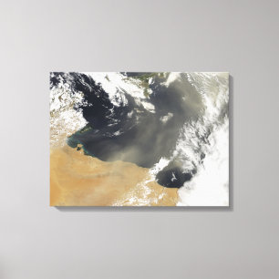 Dust plumes blowing off the north African coast Canvas Print