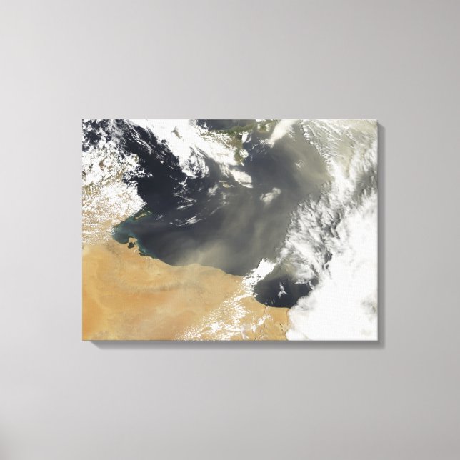 Dust plumes blowing off the north African coast Canvas Print (Front)