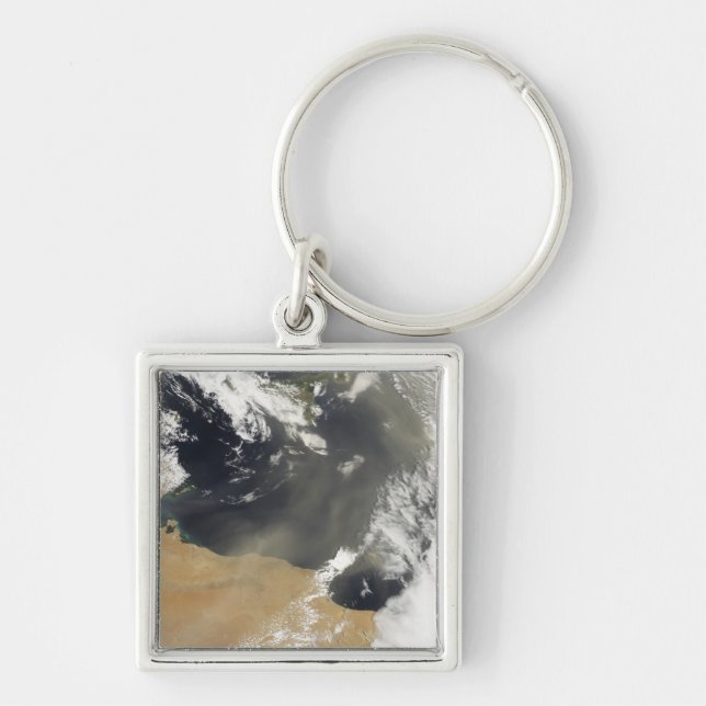 Dust plumes blowing off the north African coast Keychain (Front)