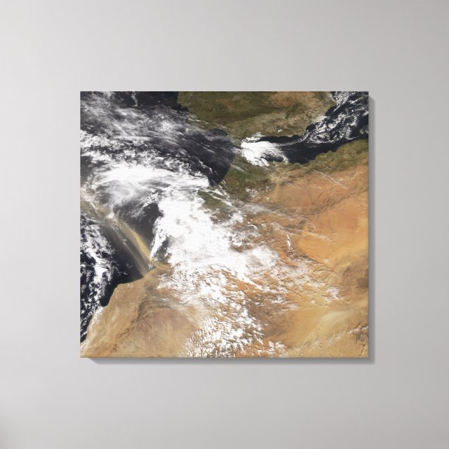 Dust plumes off the Moroccan coast Canvas Print (Front)