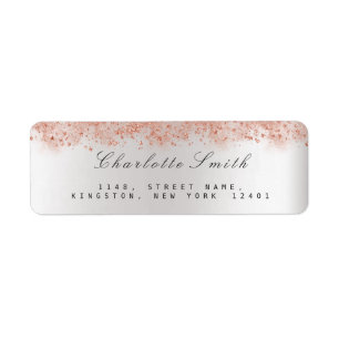 Dust Star Pink Rose Grey RSVP Return Address