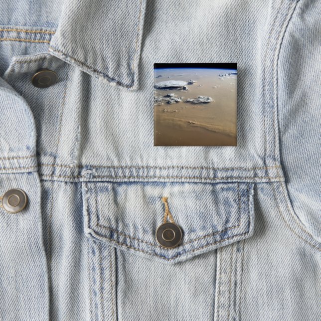 Dust Storm Across The Sand Seas Of Sahara Desert. 2 Inch Square Button (In Situ)