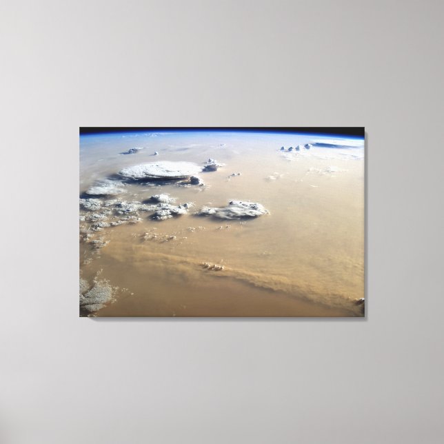 Dust Storm Across The Sand Seas Of Sahara Desert. Canvas Print (Front)