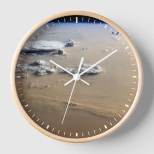 Dust Storm Across The Sand Seas Of Sahara Desert. Clock