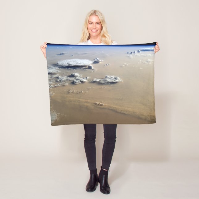 Dust Storm Across The Sand Seas Of Sahara Desert. Fleece Blanket (In Situ)