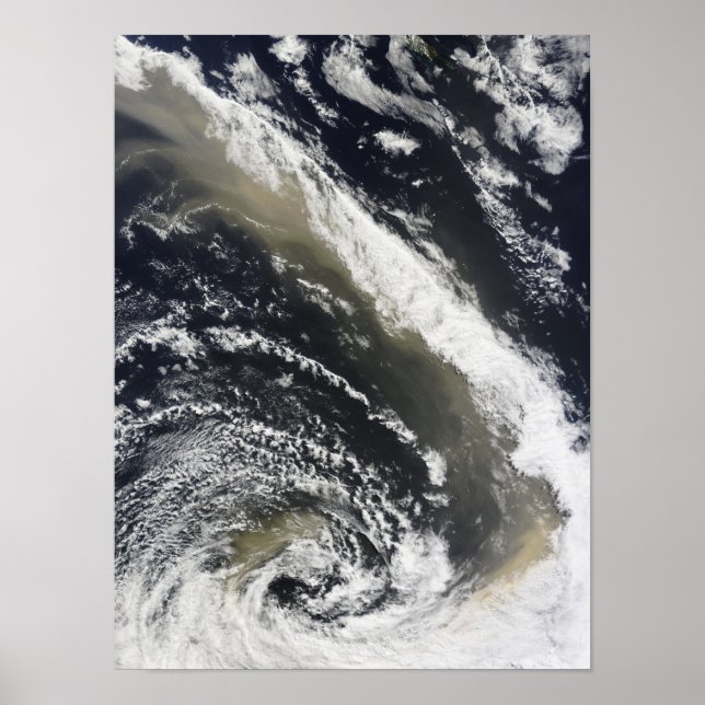 Dust storm blowing over the Tasman Sea Poster (Front)