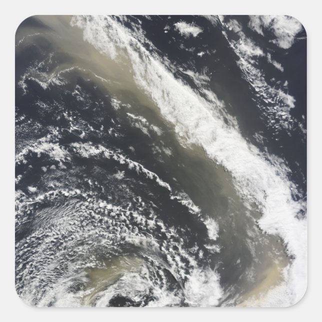 Dust storm blowing over the Tasman Sea Square Sticker (Front)