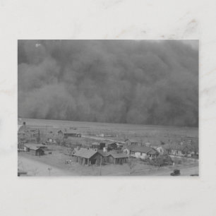 Dust Storm in Approching Rolla Kansas in 1935 Postcard
