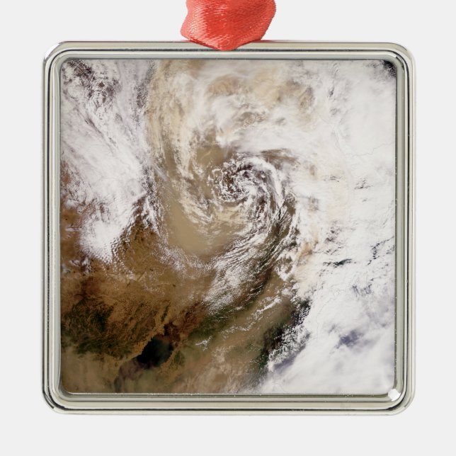 Dust storm in northern China Metal Ornament (Front)