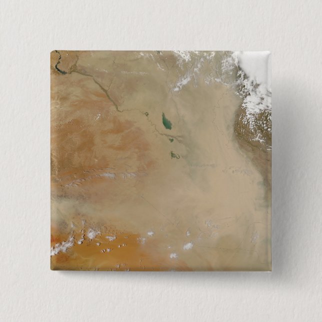 Dust storm in the Middle East 2 Inch Square Button (Front)