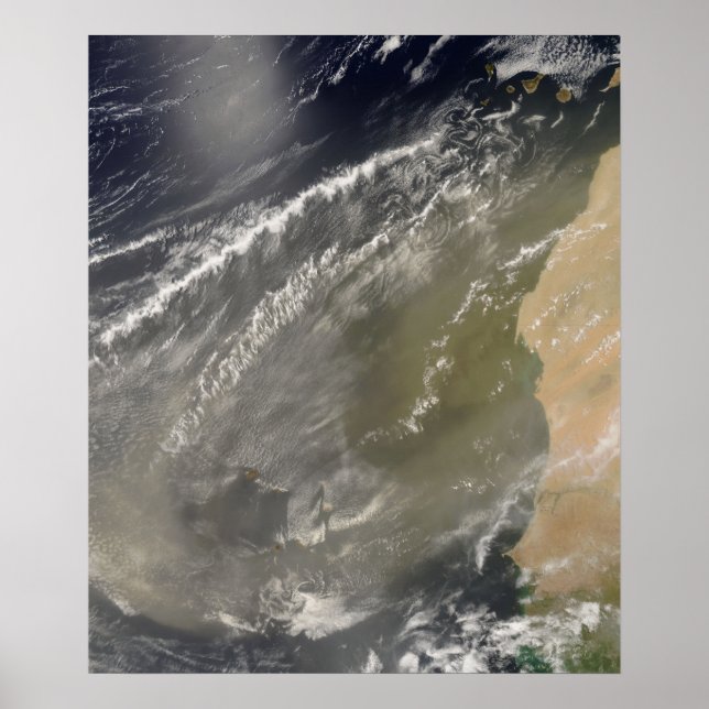 Dust storm off West Africa Poster (Front)