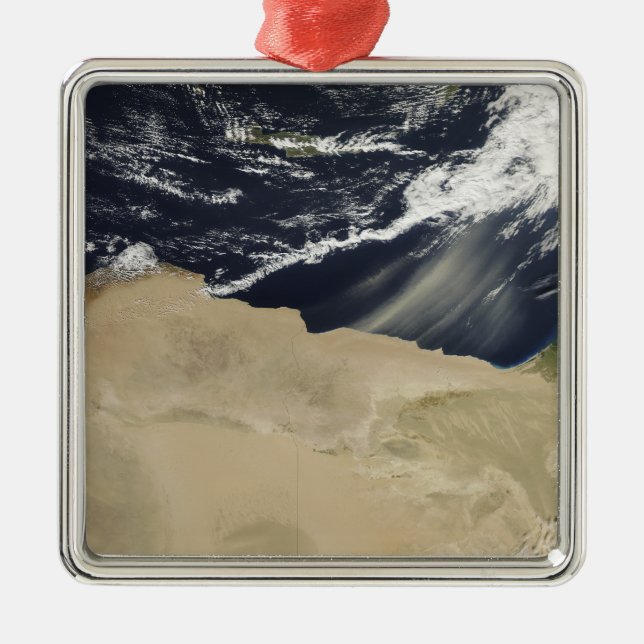 Dust storm over Egypt Metal Ornament (Front)