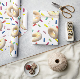 Dusted Doughnuts and Rainbow Sprinkles  Wrapping Paper