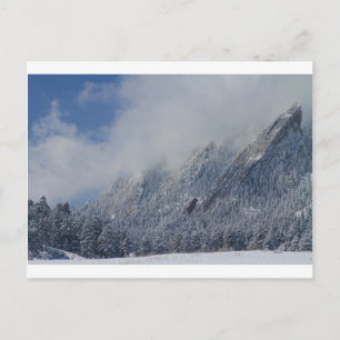 Dusted Flatirons Low Clouds Boulder Colorado Postcard