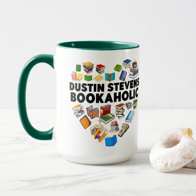 Dustin Stevens Bookaholic Mug (With Donut)