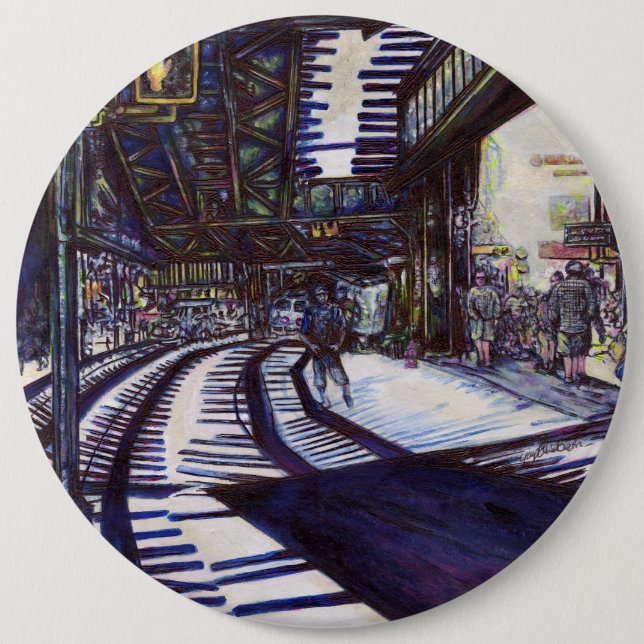 Dusting the Piano 6 Inch Round Button (Front)