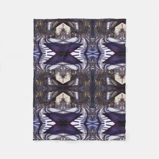 Dusting the Piano Fleece Blanket (Front)