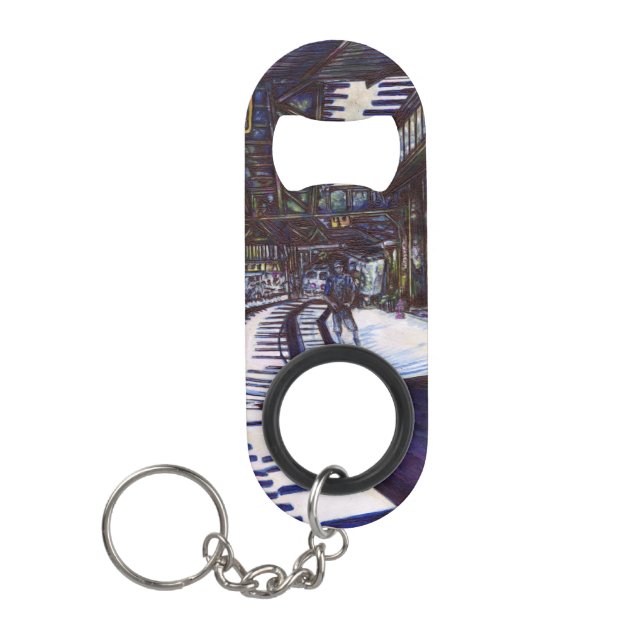 Dusting the Piano Keychain Bottle Opener (Front)
